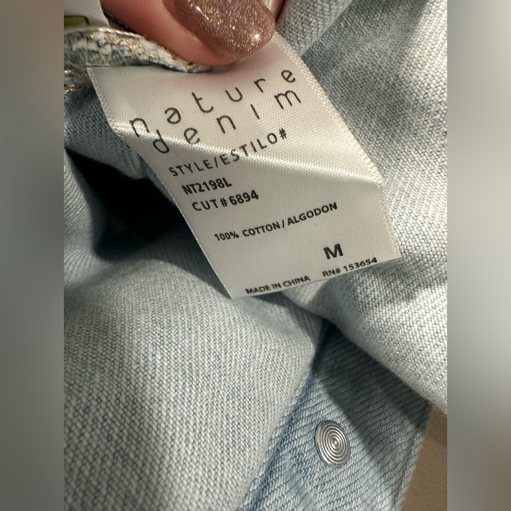Nature Denim Light Wash Jacket Size Medium - Picture 5 of 5
